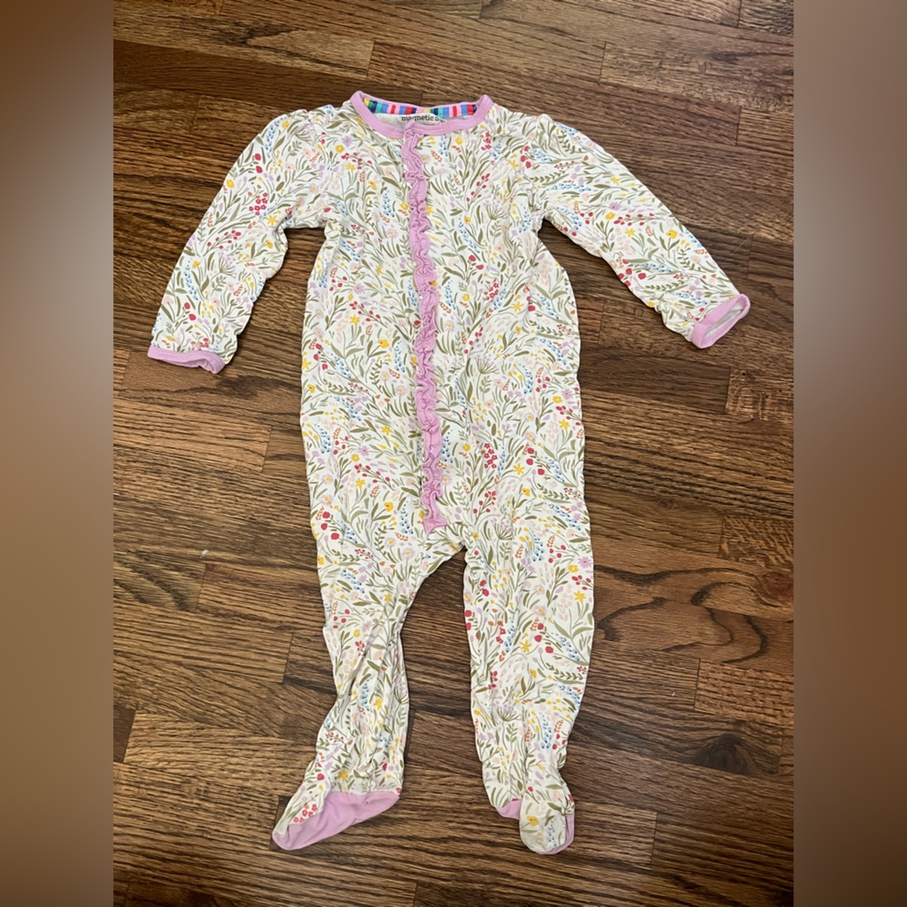 Magnetic Me Ashleigh floral print modal footie 6-9 months